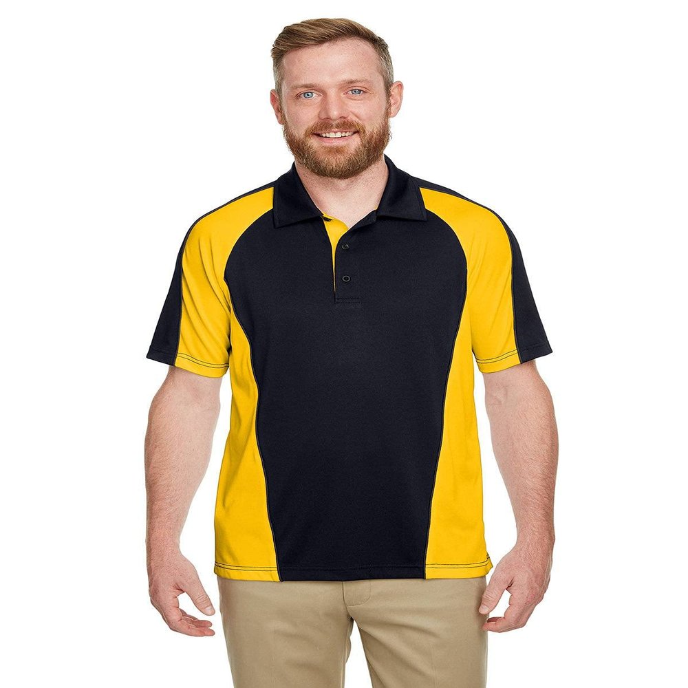 Harriton Men's Snag Protection Plus IL Colorblock Polo M BLK/S YL/DK CH