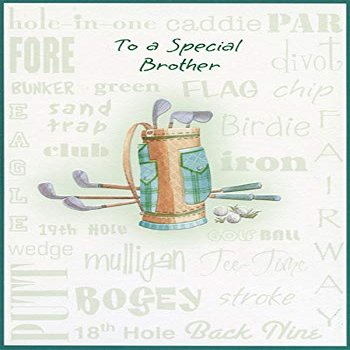 Designer Greetings Golf Bag and Golf Terms Birthday Card for Brother
