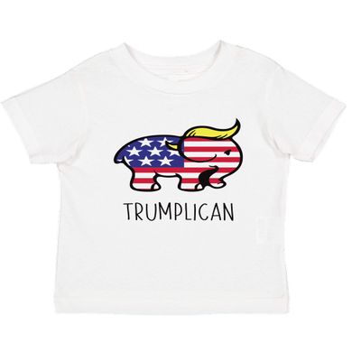 Ink Trendz Trumplican Cute Toddler T-Shirt, GOP, Republican Tee, President 47 (White, 3T)