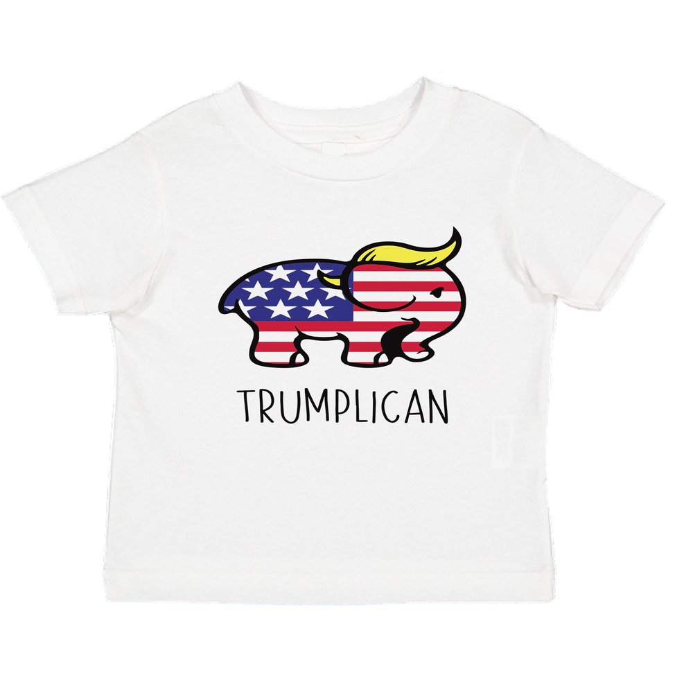Ink Trendz Trumplican Cute Toddler T-Shirt, GOP, Republican Tee, President 47 (White, 3T)