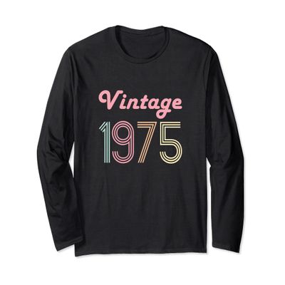 46th Birthday Gift for her 46 Year Old Women Vintage 1975 Long Sleeve T-Shirt