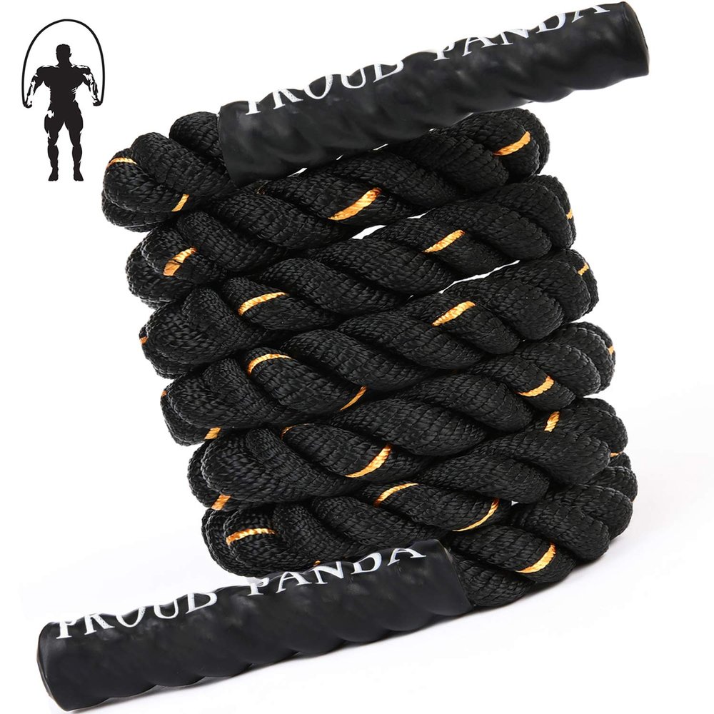Heavy Jump Ropes for Fitness 5LB, Weighted Adult Skipping Rope Exercise Battle Ropes for Men & Women, Total Body Workouts, Power Training in Gym to Improve Strength and Building Muscle(1.5''9.2 ft)