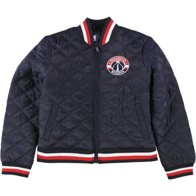 G-III Sports Womens Washington Wizards Quilted Jacket, Blue, Small