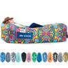 Chillbo Shwaggins Inflatable Couch  No-Pump Setup, Ripstop Polyester, Stability Pegs, Fun Prints, Portable Air Lounger for Beach, Camping, Festivals, and Tailgating - 60s Psychedelic view 1
