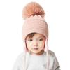 DINGDONG'S CLOSET Baby Toddler Boys Girls Fleece Knit Lined Hat Kids Hat with Earflap Winter Fleece Hat Pom Pom Hat(Pink,1-2T) view 1