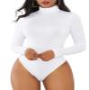 Century Star Bodysuit For Women Athletic Jumpsuits Long Sleeve Turtleneck Bodysuits Basic Tops Sports Outdoors Bodysuits White Medium view 1