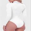 Century Star Bodysuit For Women Athletic Jumpsuits Long Sleeve Turtleneck Bodysuits Basic Tops Sports Outdoors Bodysuits White Medium view 3