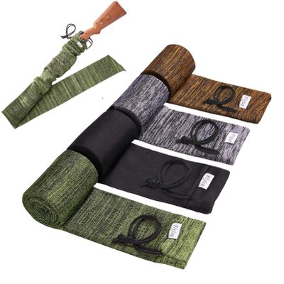 Flyfan 4Pcs Gun Socks for Rifles and Shotguns, Silicone Treated Polyester Knit 52 x 4.5 In Gun Sock Elastic Design for Men
