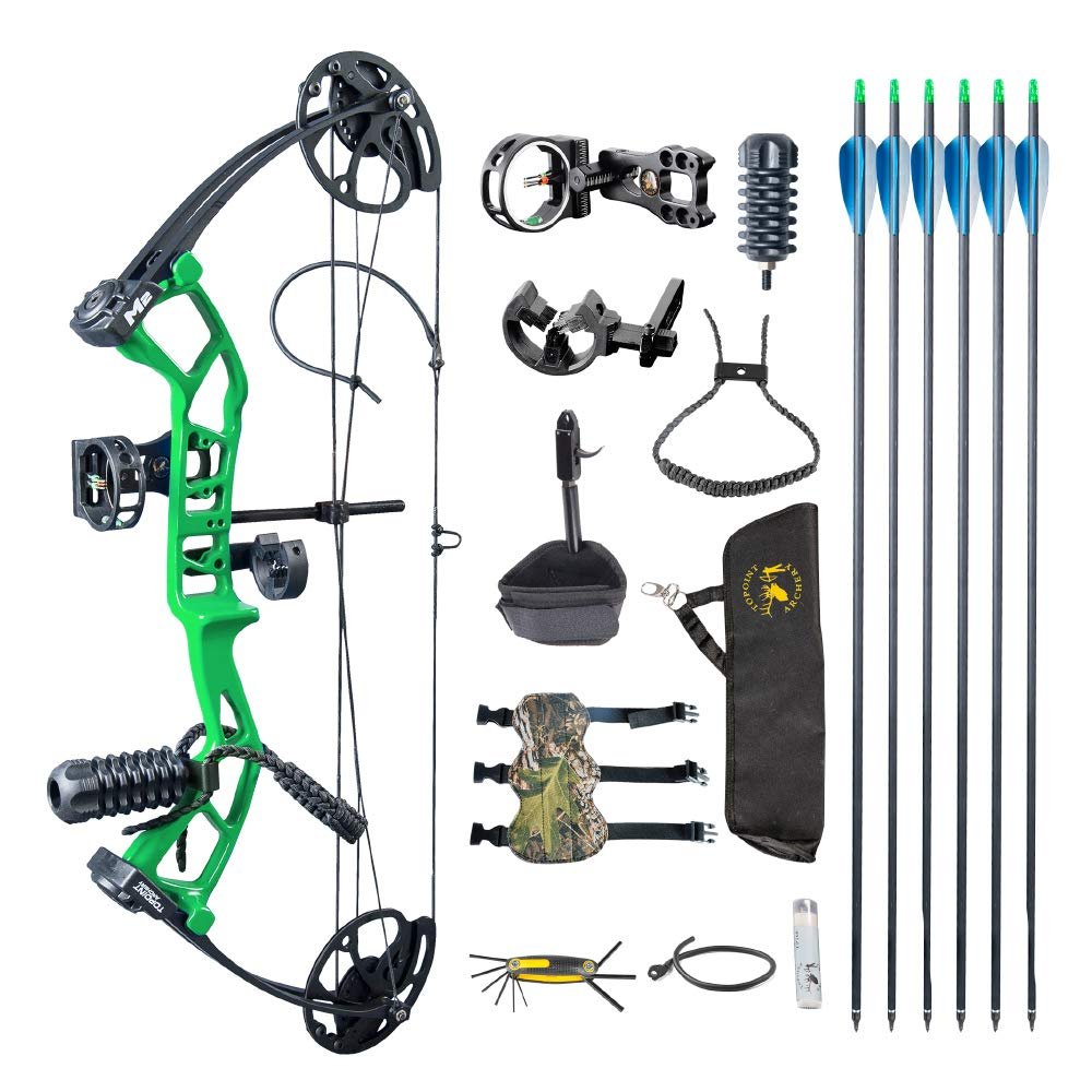 AMEYXGS Archery Compound Bows Kit Draw Weight 10-40 lbs Hunting Bow IBO 290fps Adults Archery with Hunting Accessories - Right Handed (Green)