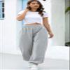 chouyatou Women's Sports High Waisted Loose Baggy Fleece Gym Jogger Sweatpants with Pocket (XX-Large, Grey) view 4