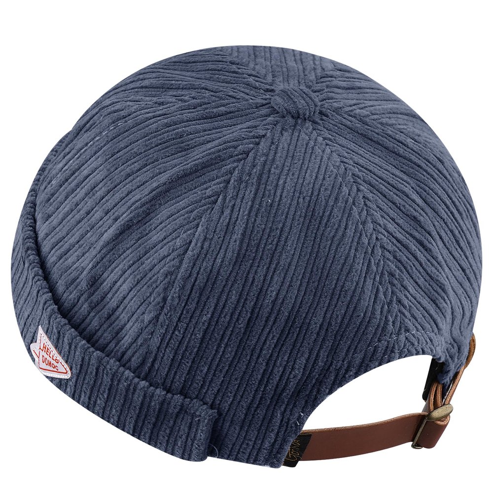 CLAPE Brimless Beanie Hat Corduroy Watch Cap Rolled Cuff Docker Cap Leon Skull Harbour Hat Unisex