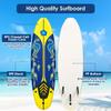 Giantex Surfboard, 6 Ft Stand Up Surfing Board w/ 3 Detachable Fins, Safety Leash, Non-Slip Lightweight Foam Surfboard for Kids, Teenager, Adults (Yellow) view 2
