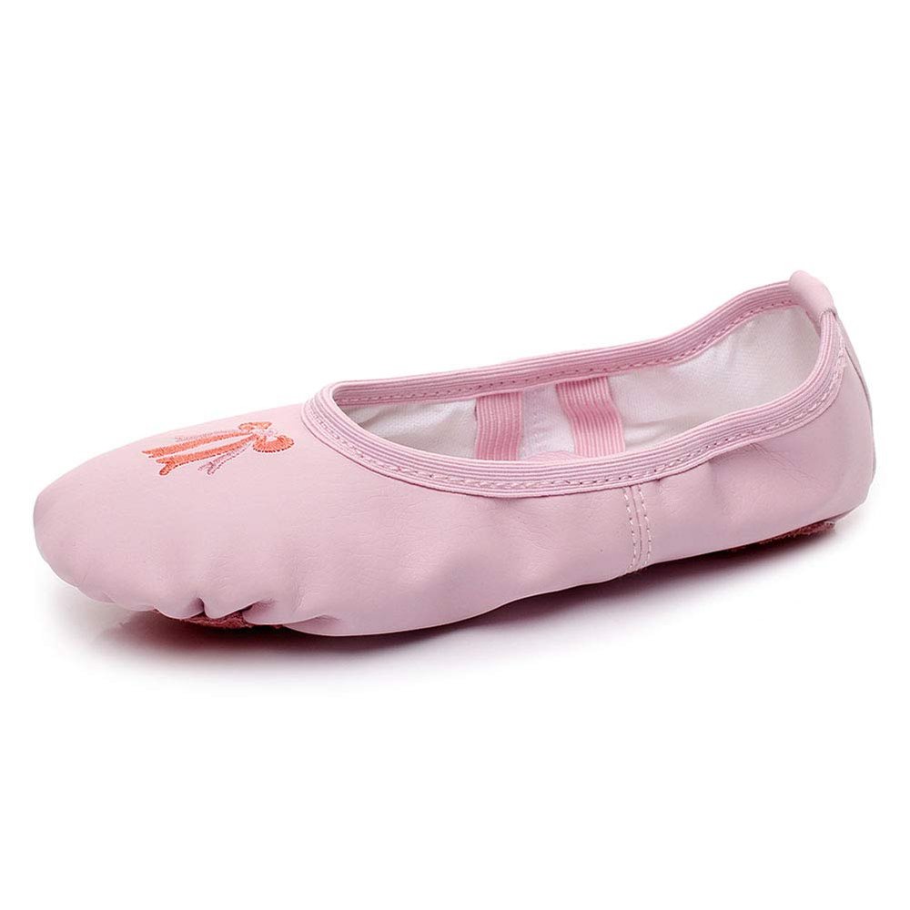 TINRYMX Girls Bow-Knot Ballet Slippers Ballet Practice Shoes Toddlers/Kids, Pink, 11M Little Kid