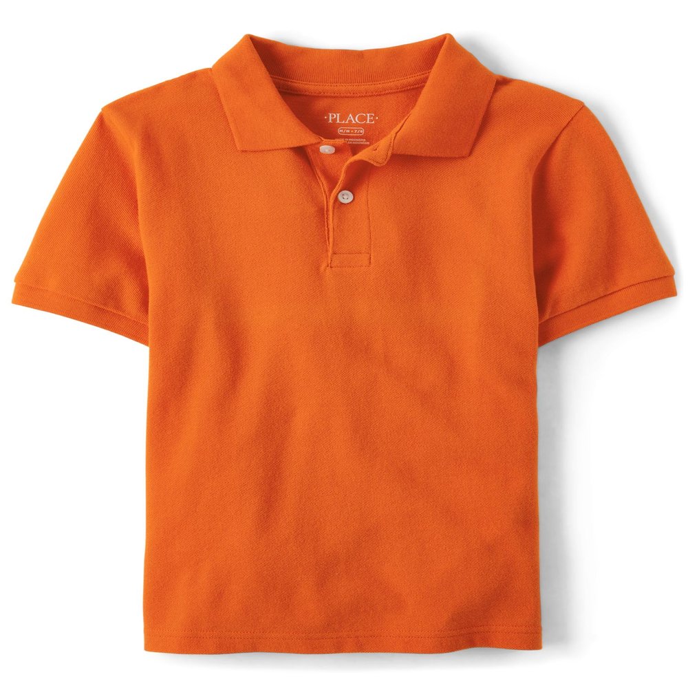 The Children's Place Boys' Uniform Pique Polo, Flame, XXL (16)