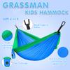 GRASSMAN Kids Hammock-Small Camping hammocks, Portable Camping Gear for Child Indoor/Outdoor use, with Tree Straps & Carabiners Blue & Green view 2