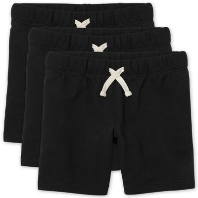 The Children's Place baby boys And Toddler French Terry Shorts, Black 3 Pack, 12-18 Months US