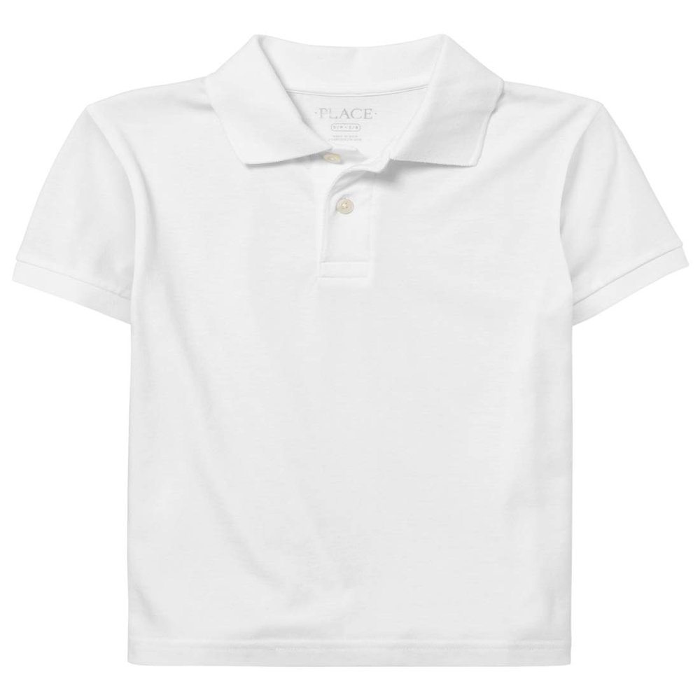The Children's Place Boys' Uniform Soft Jersey Polo, White, L (10-12 husky)