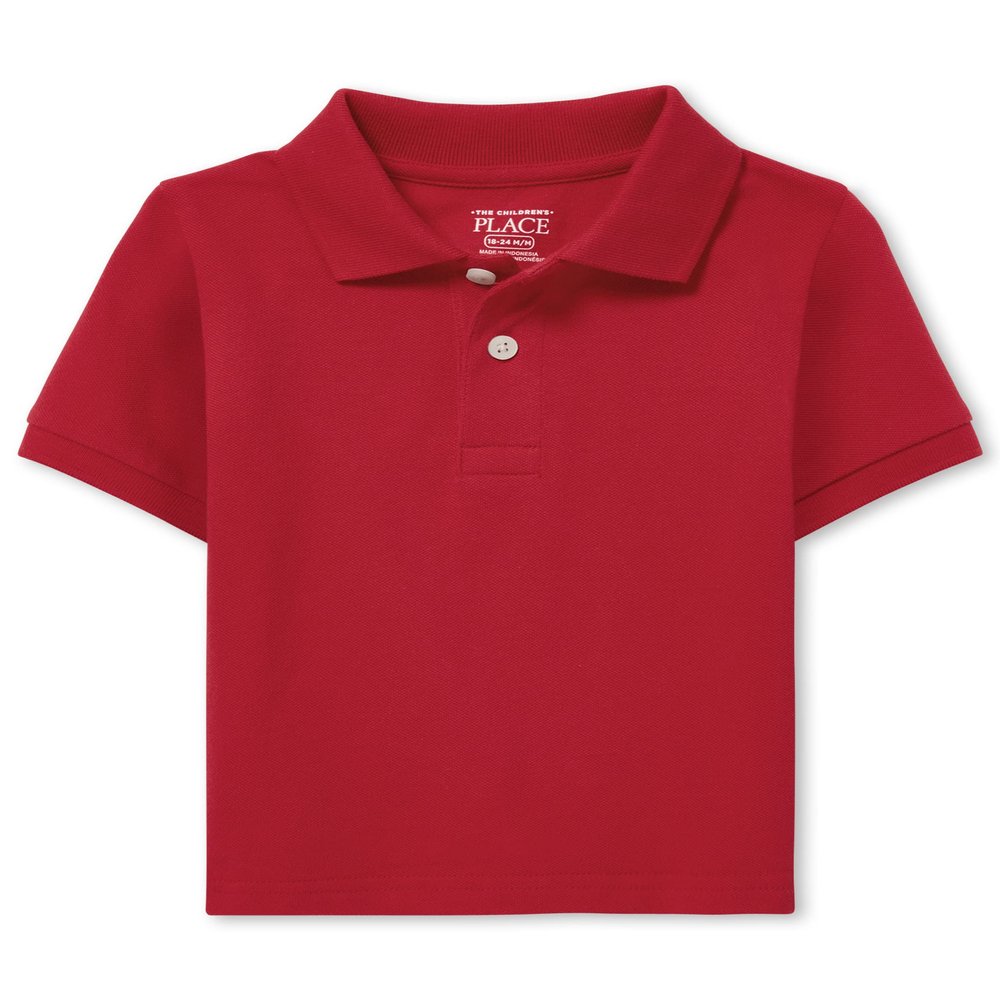 The Children's Place boys Baby and Toddler Uniform Pique Polo Shirt, Classic Red, 2T US