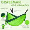 Grassman Kids Small Hammock for Camping Portable Hammock for Child Girls Boys Ultralight Backpack Mini Hammocks with Straps Green view 2