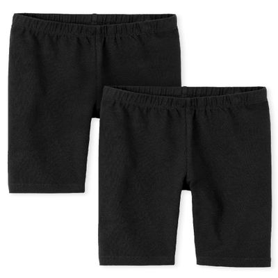 The Children's Place girls Mix and Match Bike Shorts Pants, Black 2 Pack, X-Large US