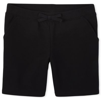 The Children's Place Girls Active French Terry Shorts, Black Single, XX-Large