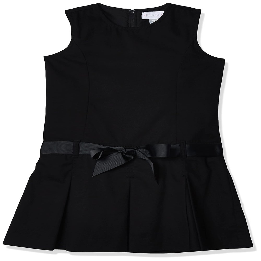 The Children's Place Girls' Uniform Belted Jumper Black 14 plus