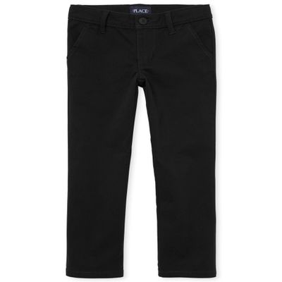 The Children's Place girls Uniform Skinny Chino Pants, Black, 14 Slim US