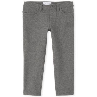 The Children's Place Girl's Ponte Knit Pull On Jeggings, Dk Heather Gray, 12