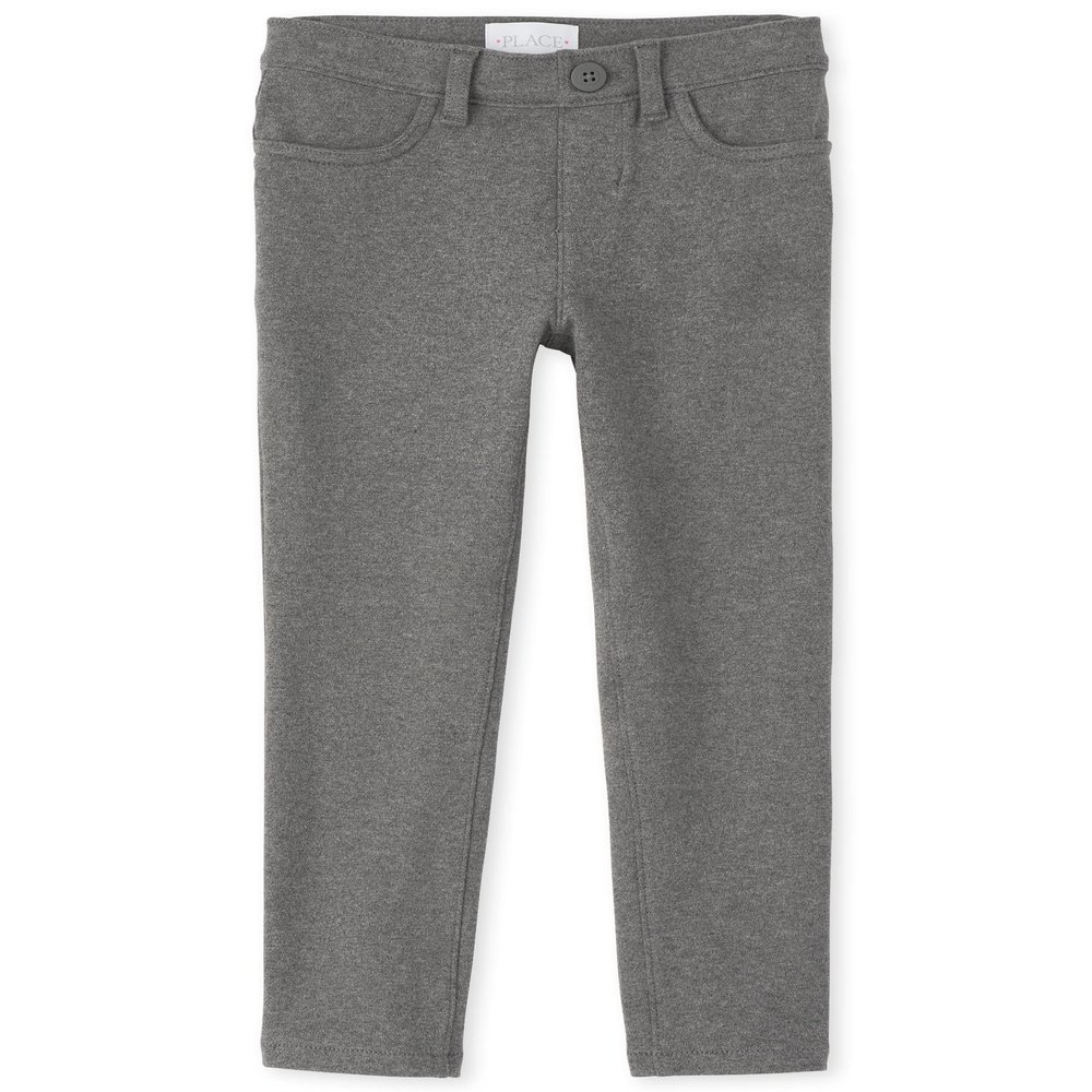The Children's Place Girl's Ponte Knit Pull On Jeggings, Dk Heather Gray, 12