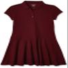 The Children's Place Girls Short Sleeve Pique Polo Dress, Drop Waist, Rubine Single, X-Large US Dark Red view 1