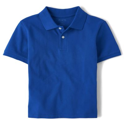 The Children's Place boys Uniform Pique Polo Shirt, Renew Blue, 10 12 US