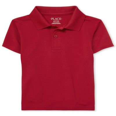 The Children's Place Boys' Uniform Performance Polo, Classicred, XL (14)