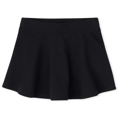 The Children's Place girls Uniform Active French Terry Skort Pants, Black, 10 12 US