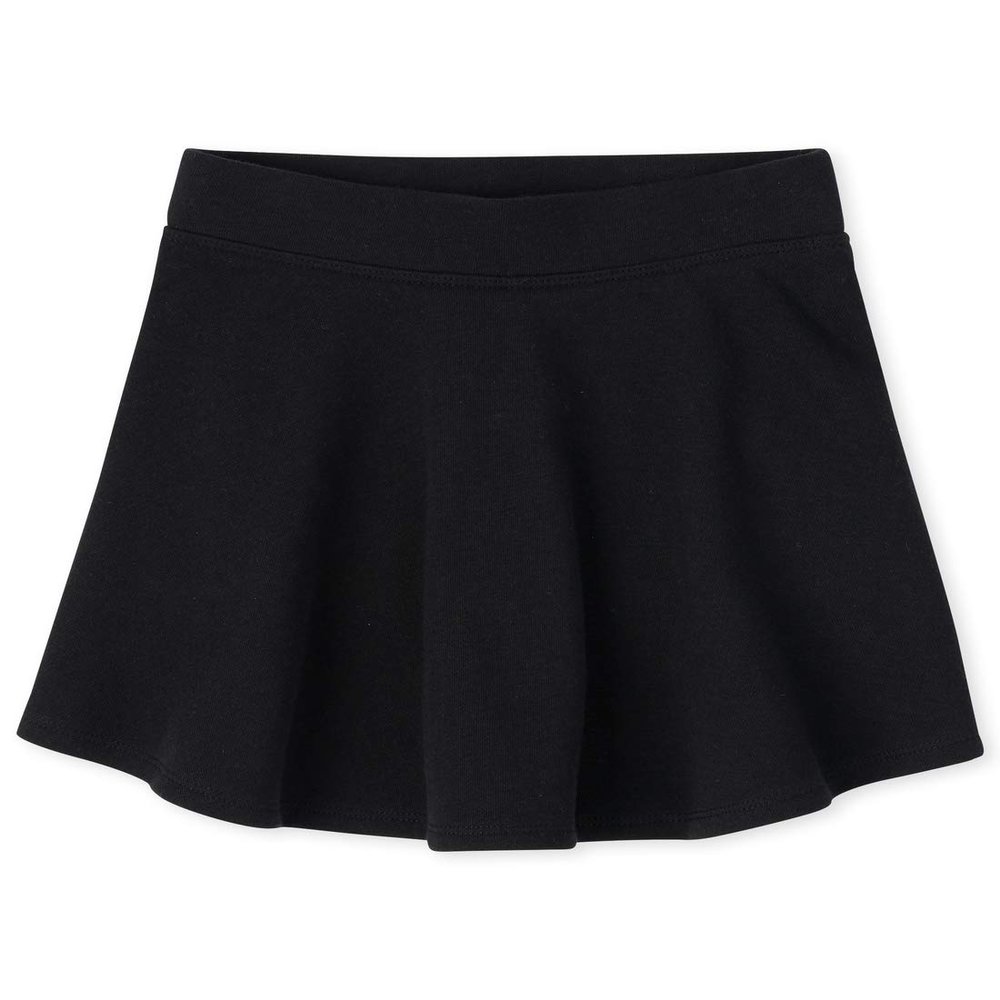 The Children's Place girls Uniform Active French Terry Skort Pants, Black, 10 12 US