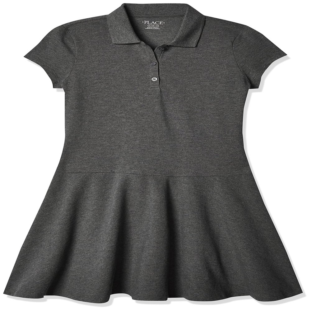 The Children's Place Girls' Uniform Pique Polo Dress H/T Eclipse 1 S (5/6)