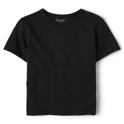 The Children's Place boys Uniform Basic Layering Tee T Shirt, Black, Small US