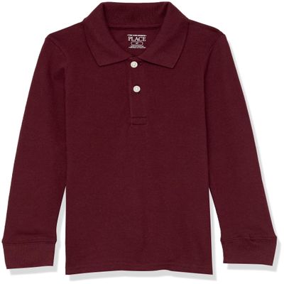 The Children's Place boys Long Sleeve Polo Shirt, Redwood, 2T US