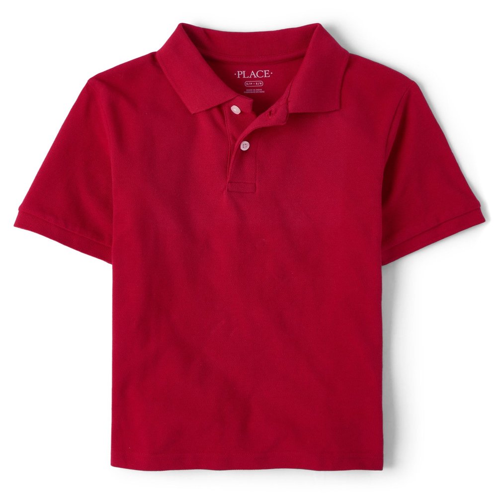 The Children's Place boys Uniform Pique Polo Shirt, Classicred, XL 14 husky