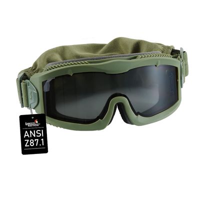 Lancer Tactical AERO 3mm Thick Lens Eye Protection Safety Goggle ANSI Z87 1 Rated Industry Standard w/Anti-Scratch Shield