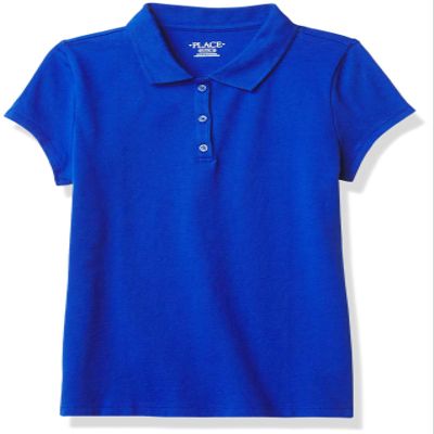 The Children's Place girls Uniform Pique Polo Shirt, Renew Blue, XXL 16 US