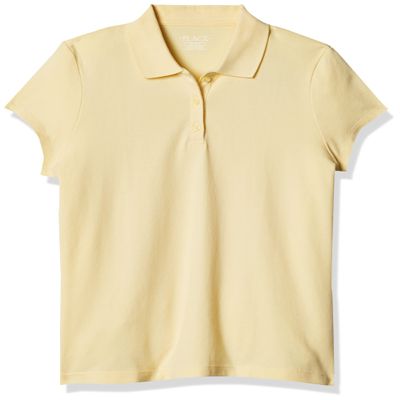 The Children's Place Girls' Uniform Pique Polo Pale Sun XL (14)