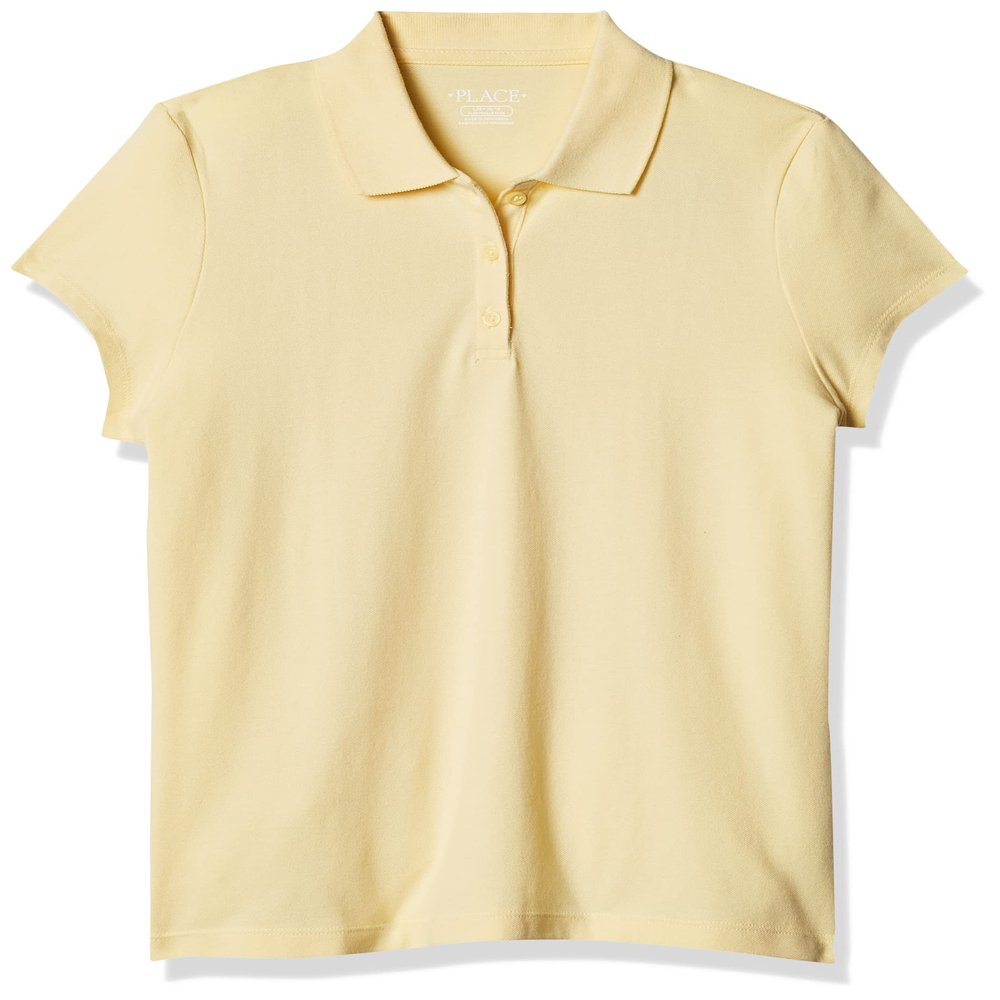 The Children's Place Girls' Uniform Pique Polo Pale Sun XL (14)