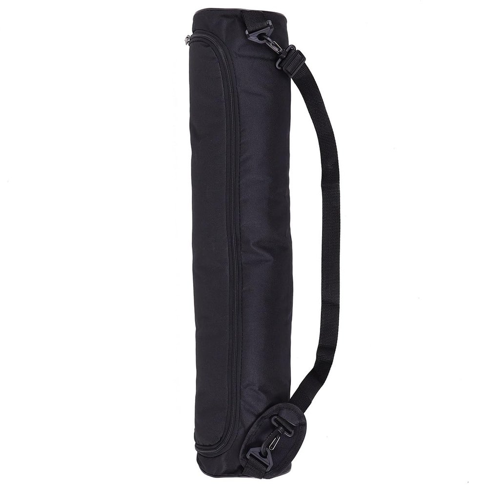 BESPORTBLE Canvas Tote Exercise Yoga Full-Zip Canvas Yoga Mat with Adjustable Shoulder Strap (Black)