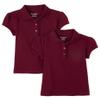 The Children's Place Girls Short Sleeve Ruffle Pique Polo,Rubine 2 Pack,S (5/6) view 1