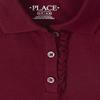 The Children's Place Girls Short Sleeve Ruffle Pique Polo,Rubine 2 Pack,S (5/6) view 3