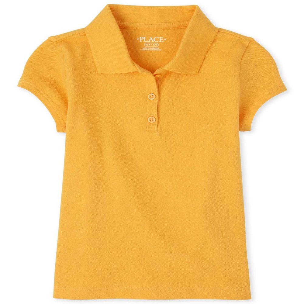 The Children's Place girls Uniform Pique Polo Shirt, Yellow Pencil, X-Large US