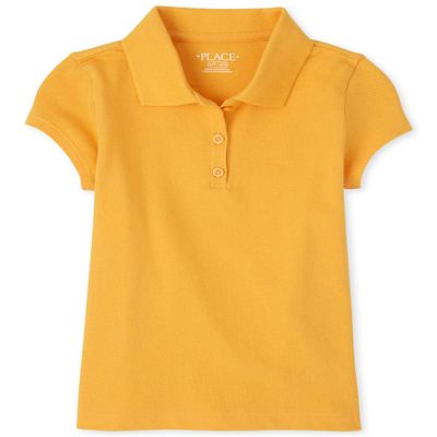 The Children's Place Girls' Uniform Pique Polo Yellow Pencil XXL (16)
