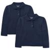 The Children's Place girls Long Sleeve Ruffle Pique Polo Shirt, Tidal 2 Pack, X-Small US view 1