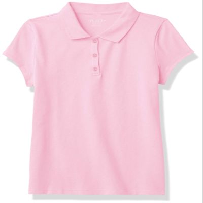 The Children's Place girls Uniform Pique Polo Shirt, Sparkle Pink, 14 US