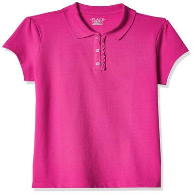 The Children's Place baby girls Uniform Pique Polo Shirt, Aurora Pink, 14 US